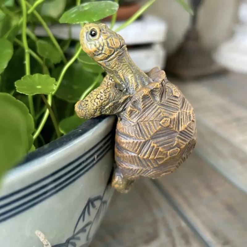 Creative Craft Aquarium Turtle Statue Cute Simulation Turtle Hanging Resin Figurine Animal Sculpture Ornament Home Garden Decor