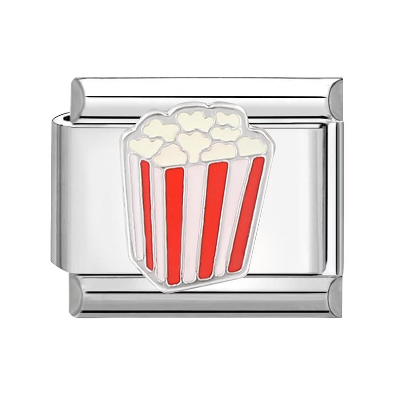 Модные цветы Глаза дьявола Сердце Бабочка Вишня Итальянские шармы из нержавеющей стали Подходят для браслета 9 мм Циркон DIY Изготовление Подарки