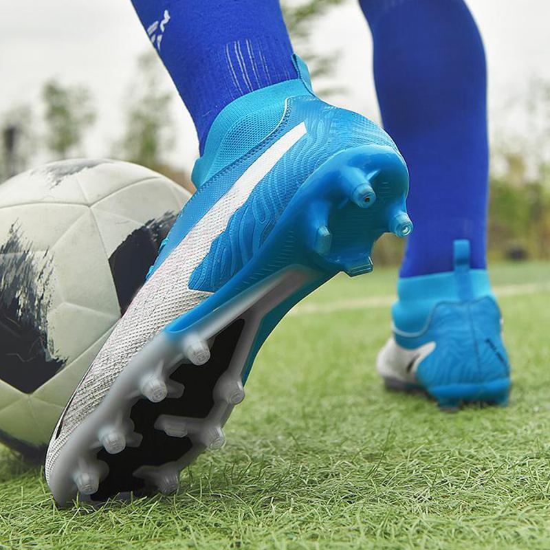 Fashion Unisex Football Boots High -Top AG Long Nail Male/women's High -elastic Socks Training Shoes Artificial Grass Football Boots