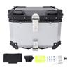 45L Motorcycle Top Case Quick Release Leather Lining Aluminium Alloy Waterproof Rear Helmet Storage