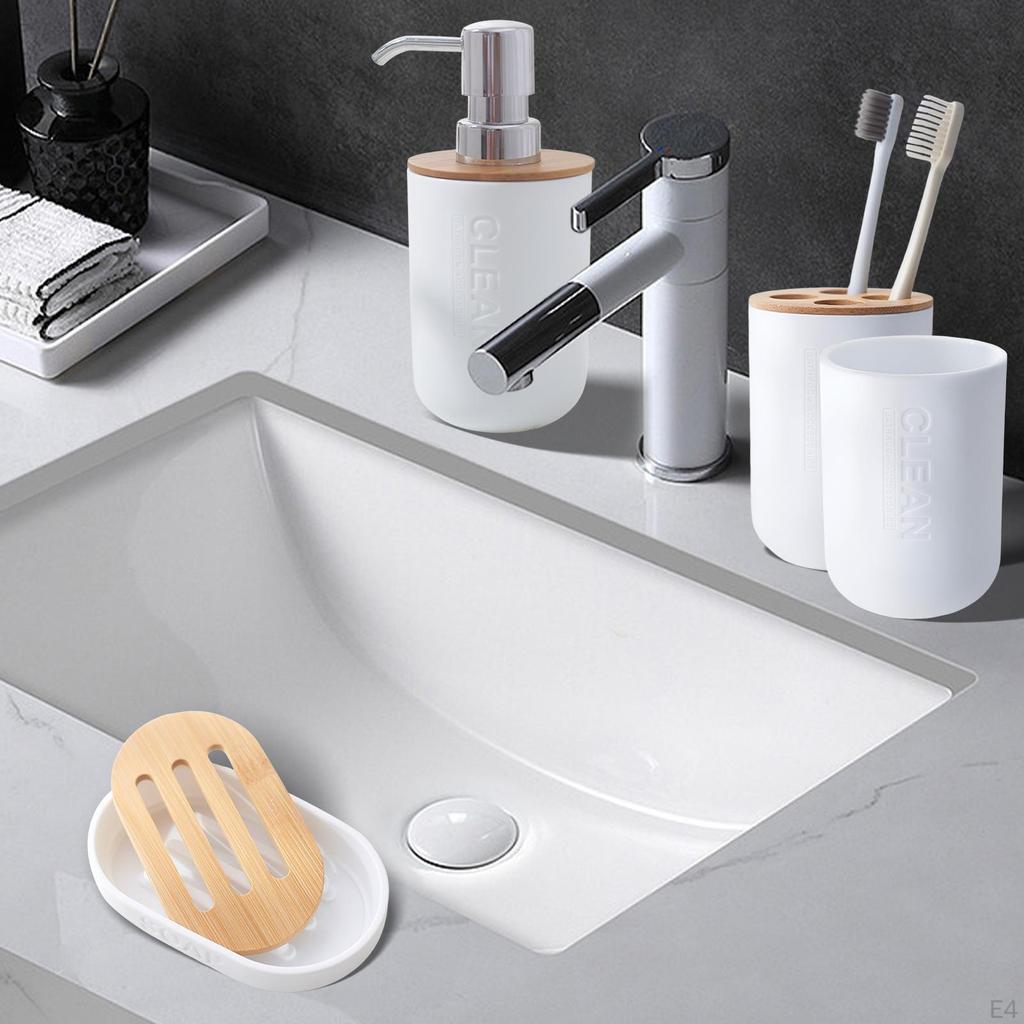 Аксессуары для ванной комнаты: мыльница, держатель для зубных щеток, дозатор лосьона