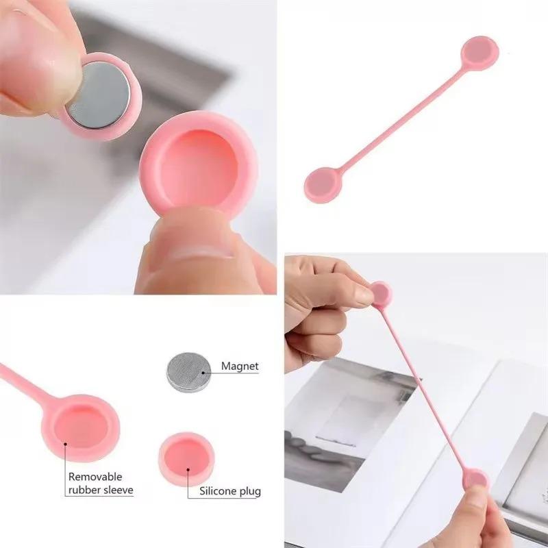 1 шт. Многоразовые магнитные кабельные стяжки, устройства для намотки проводов, силиконовые магнитные кабельные стяжки для связывания предметов