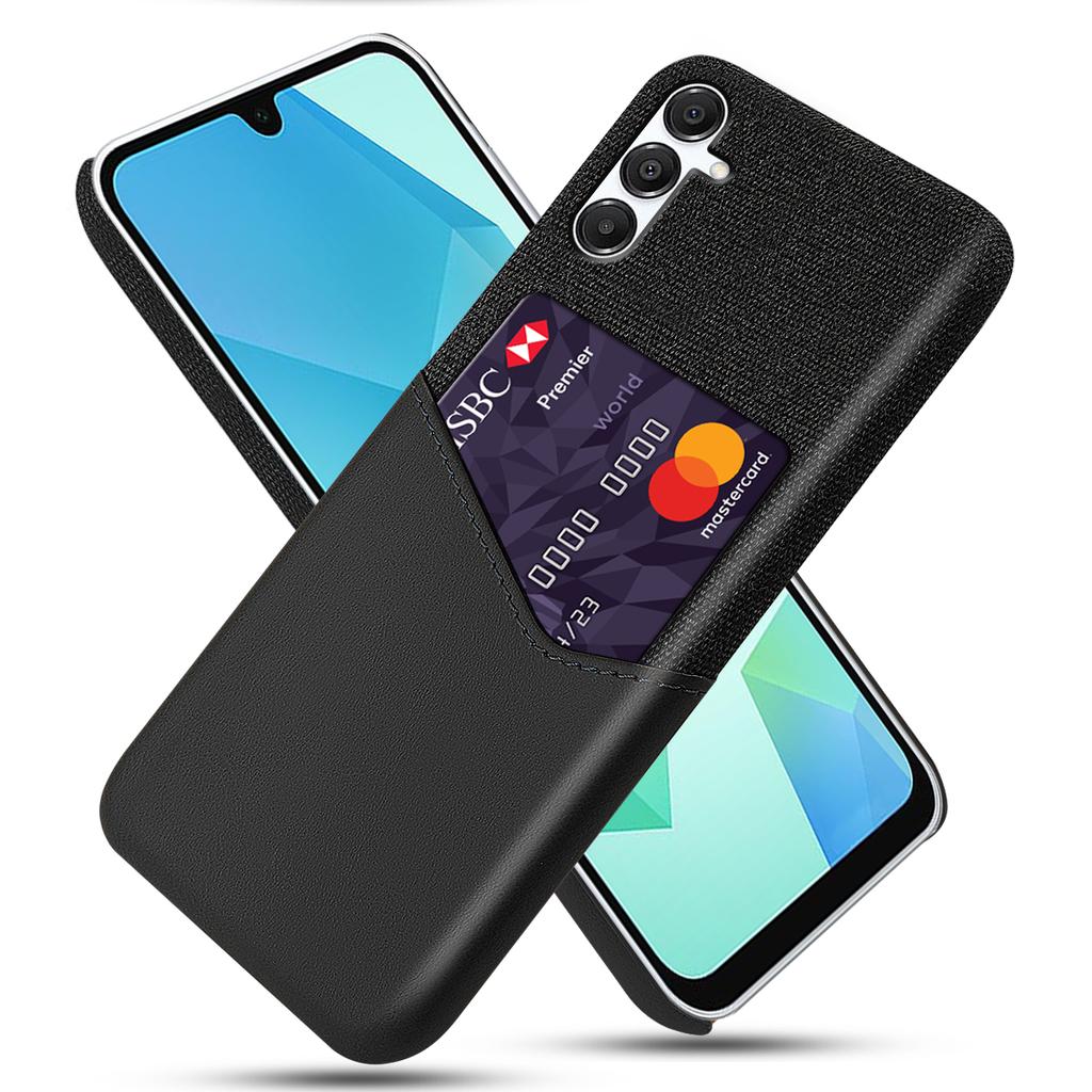 For Samsung Galaxy A17 5G/A17 4G Case PU Leather Cloth Texture Hard PC Phone Cover with Card Holder