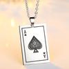 Модные украшения для мужчин Игральные карты Пики Подвеска из нержавеющей стали Мужское ожерелье