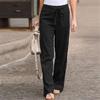 Summer Elastic Waist Solid Color Wide Leg Pants Loose Pants Female