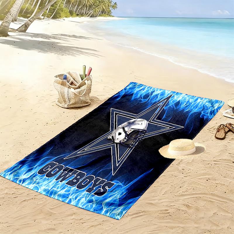 Cowboys Football Print Beach Towel, Large Soft Quick Dry Towel for Beach Camping Swimming