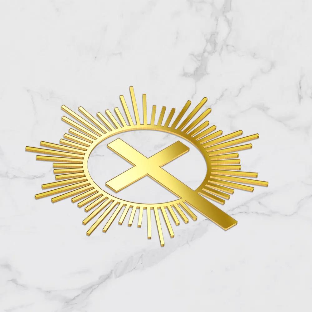 Cross Cake Topper Gold Acrylic Baptism Christening Communion Cake Decoration (L 11.3*11.8cm)