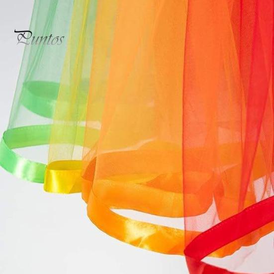 Юбка для танцев с разноцветной радугой, эластичный пояс, высокая талия, юбка-пачка миди, длина до середины икры, милая танцевальная юбка