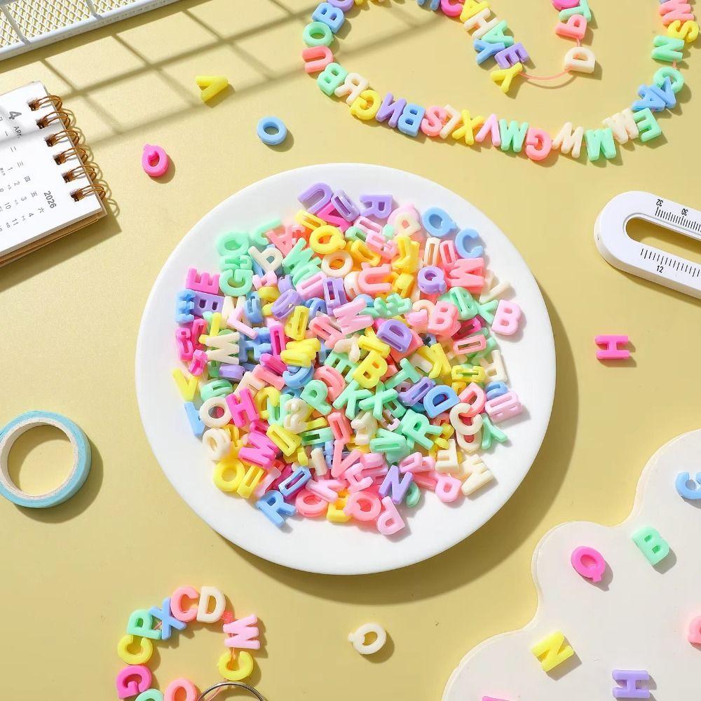 700 шт. Разноцветные Плоские Бусины-Буквы с Прямым Отверстием для DIY Украшений, Бусины Оптом, Бусы для Ожерелий
