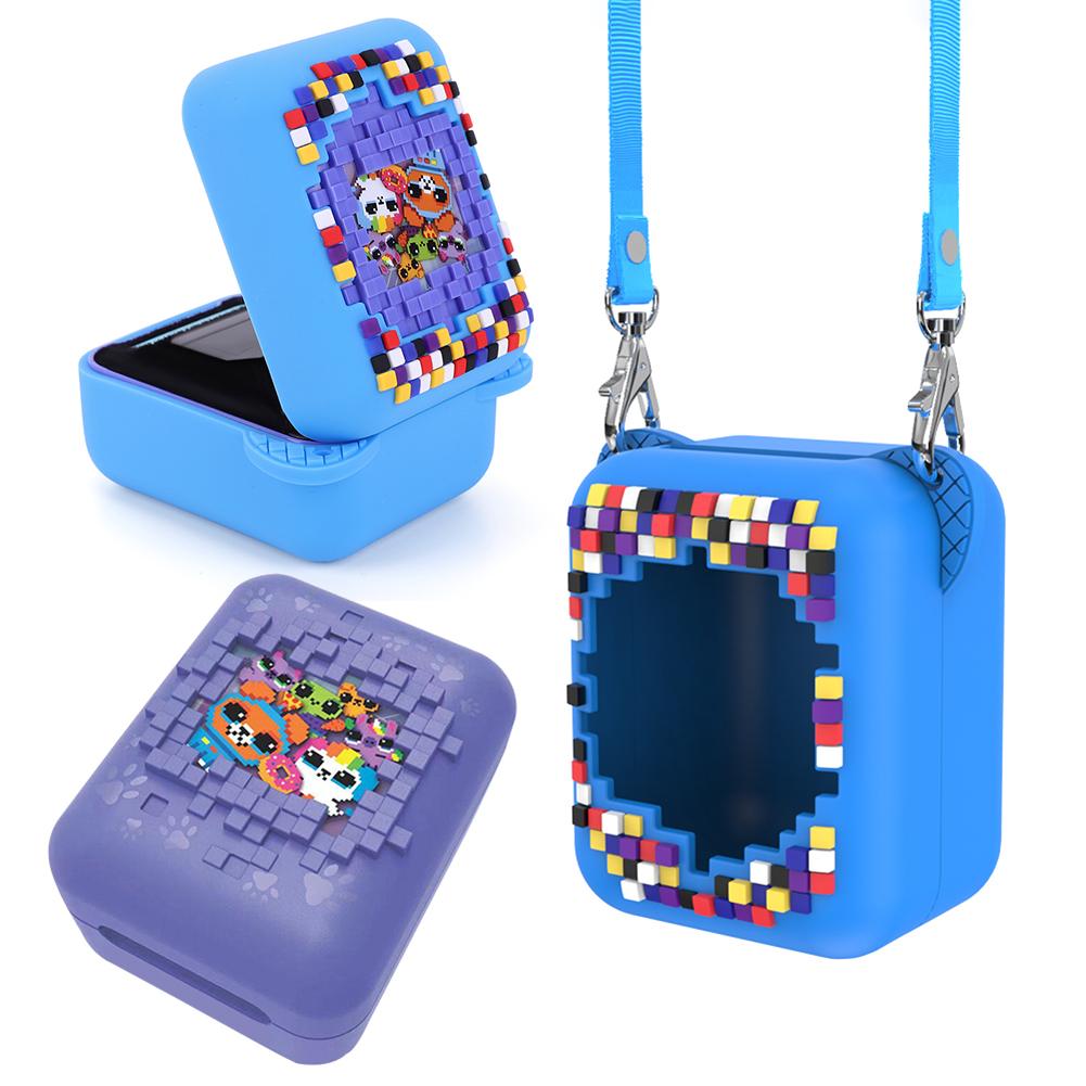 Silicone Cover Case for Bitzee Digital Pet Interactive Virtual Toy Anti Drop Protective Holder Skin Washable with Lanyard