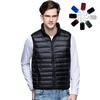 Men Cotton Vest Duck Down Jacket Stand Collar Sleeveless Vest Jackets