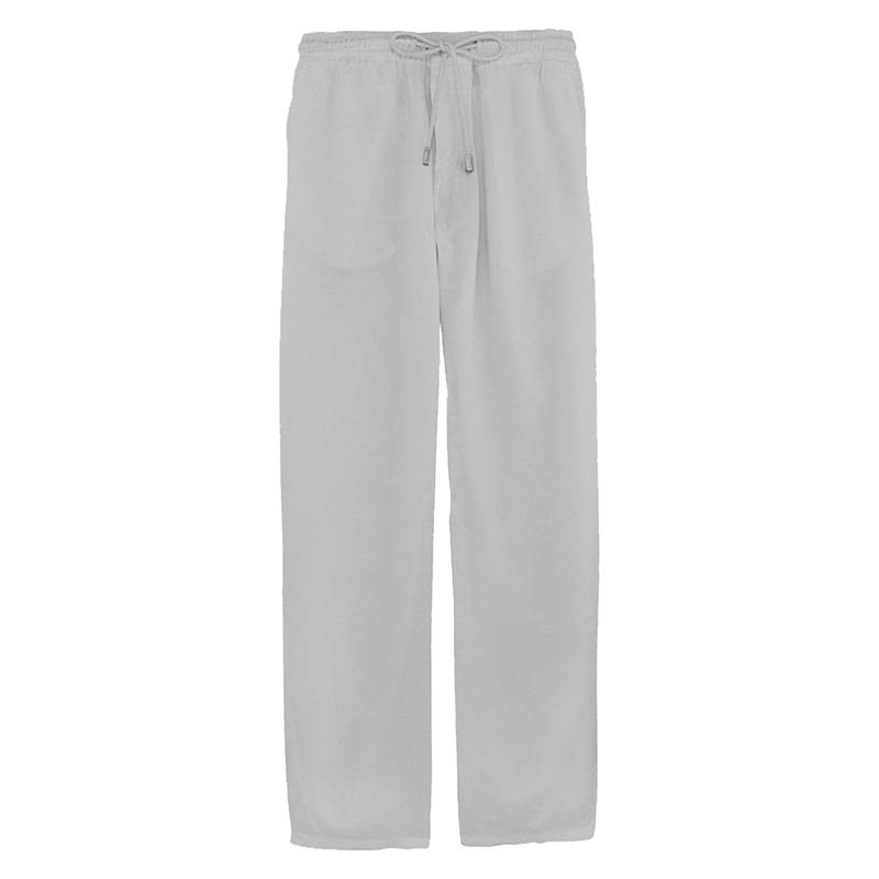 Мужские свободные однотонные брюки, хлопковые льняные прямые брюки, спортивные штаны с карманами, мягкие спортивные штаны со средней талией