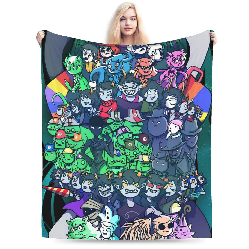 Homestucks Video Game Flannel Blanket Autumn Warm Soft Throw Blanket for Child Home Decor Pattern Bedspread Sofa Bed Cover