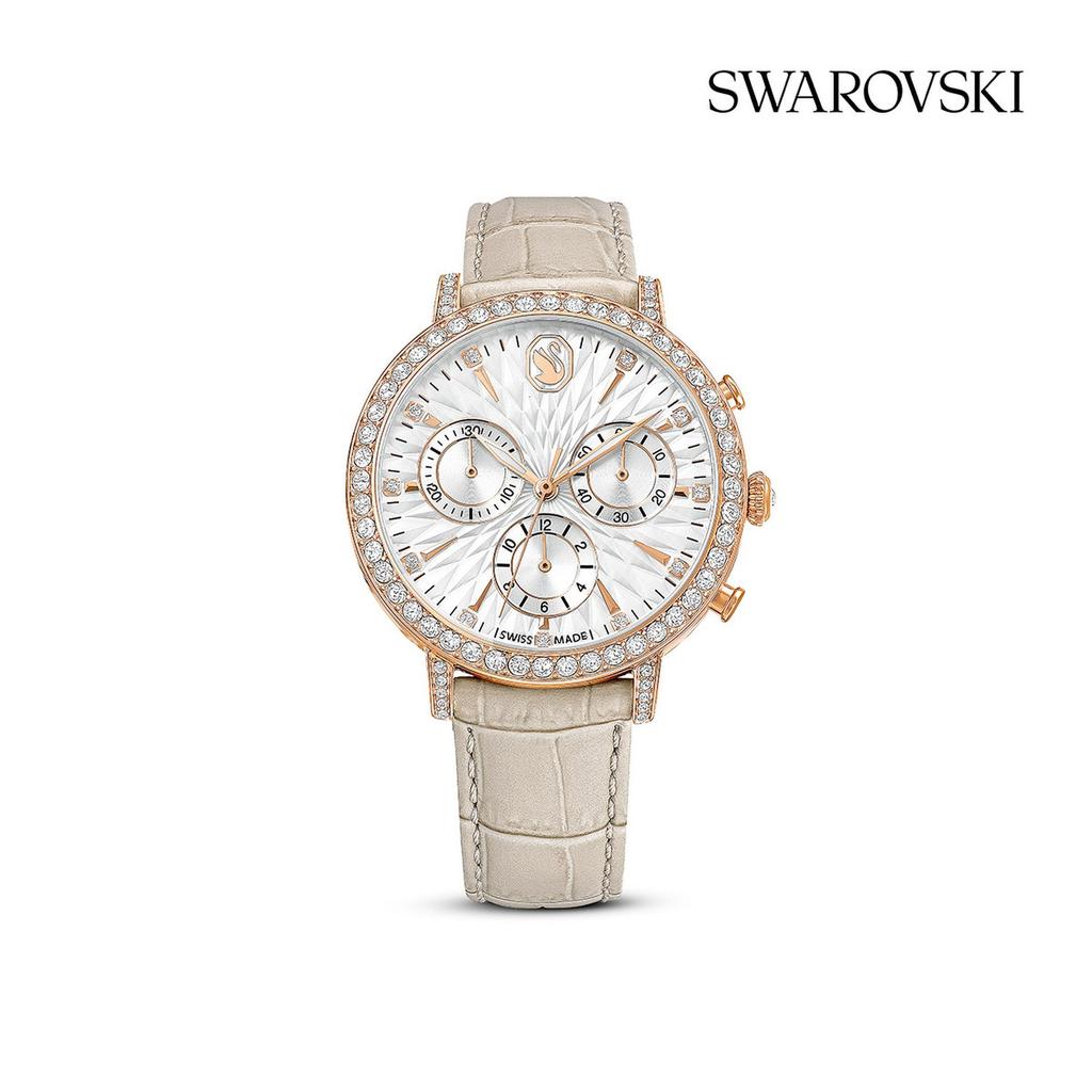 [Swarovski] Matrix Tennis Chrono Beige Rose Gold Watch 5702849