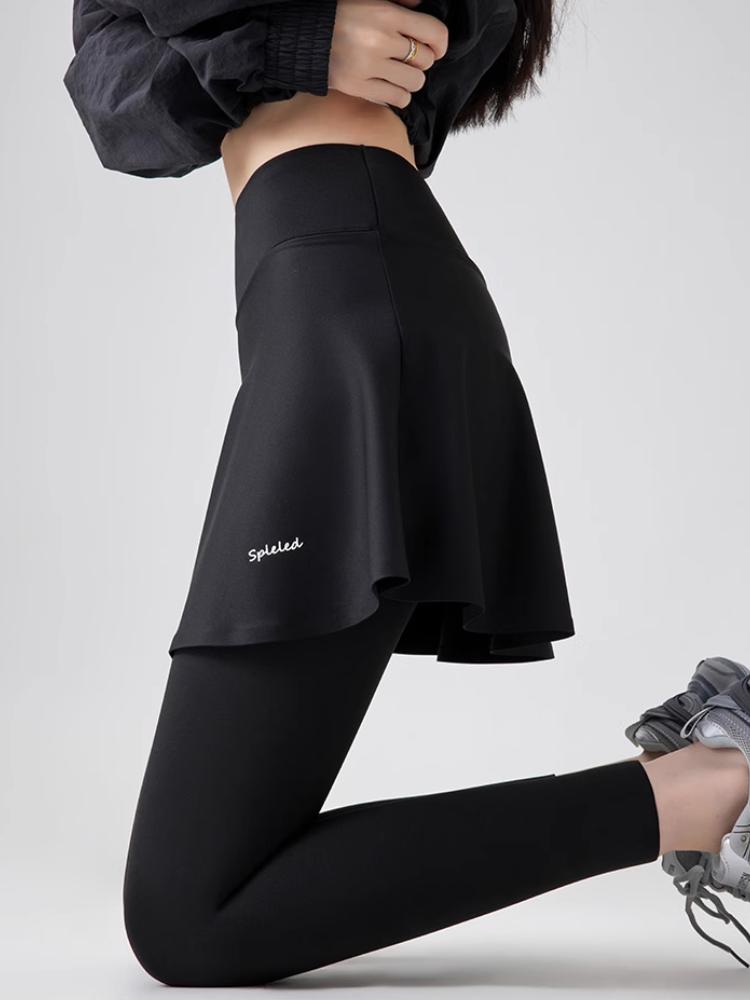 Флисовые леггинсы, осенне-зимняя юбка-трапеция, теплые искусственные двухсекционные брюки с изображением акулы, женские спортивные бесшовные леггинсы с высокой талией для йоги