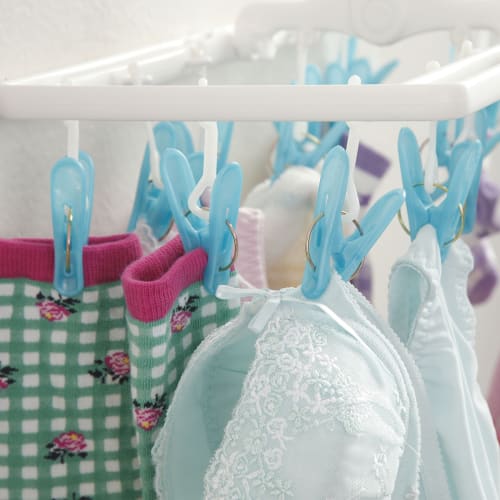 Aisen Промышленная Мини-Квадратная Вешалка для Сушки в Помещении, с 16 Прищепками, Синяя, 40 x 19.5 x 19.5 см