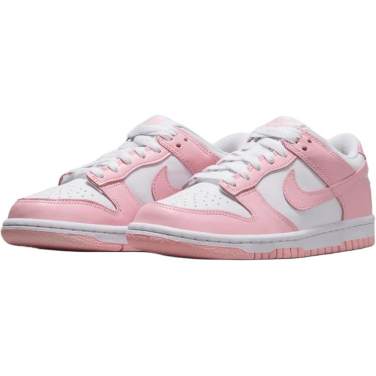 Nike Dunk Abrasion Resistant Low Top Kids' Skateboarding Shoes Pink White Sneakers FB9109-125