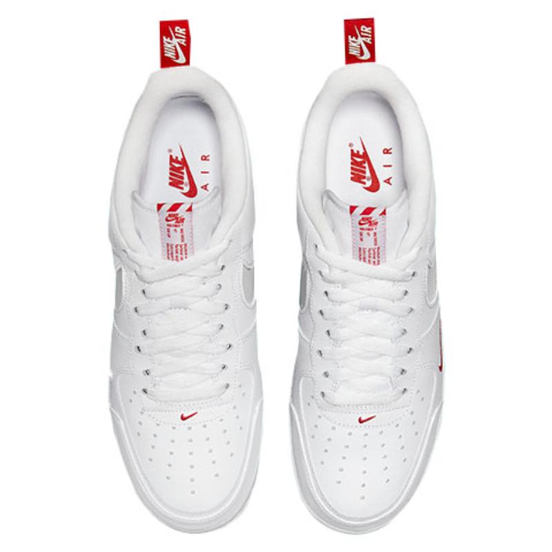 Nike Air Force 1 Low Reflective Swoosh White University Red Sneakers DO6709-100