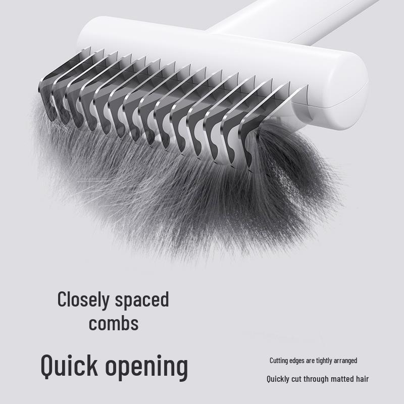 Pet Knot Detangling & Deshedding Comb for Dogs & Cats - Stainless Steel Thinning & Hair Removal Brush