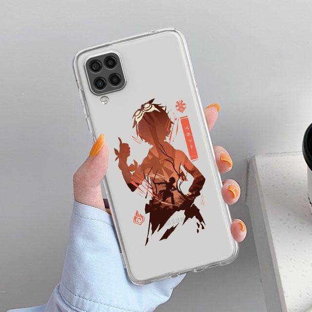 Прозрачный чехол для Samsung Galaxy A52 A12 A51 A32 A21s A71 A32 A22 50 A70 A31 A72 5G чехол для телефона аниме Genshin Impact Coque Capa