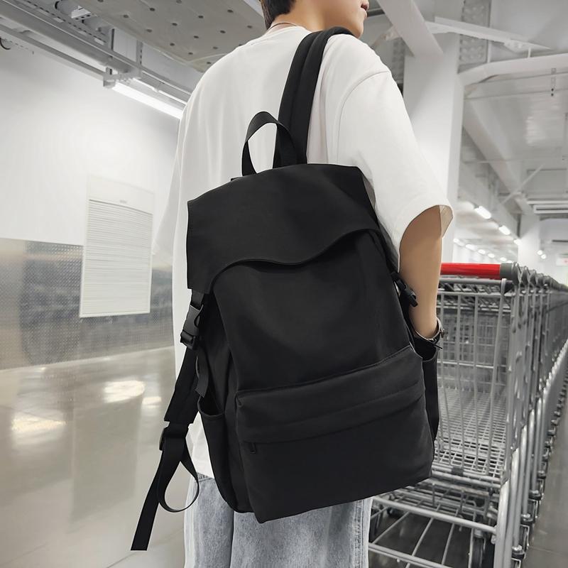 Однотонный школьный рюкзак в студенческом стиле для мужчин, легкий водонепроницаемый рюкзак для женщин, школьный рюкзак для поездок на работу