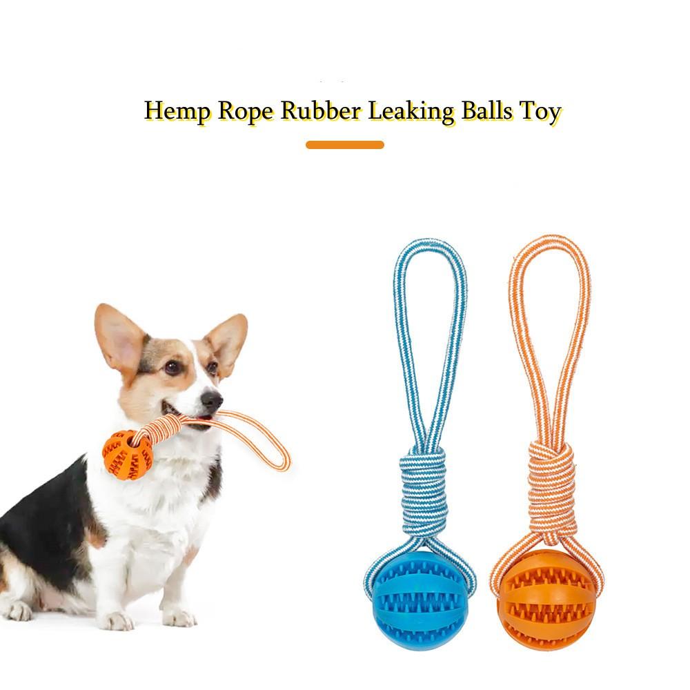 Игрушки для собак, интерактивные пеньковые веревки, резиновые протекающие шарики, шарики для лечения зубов домашних животных, маленькие собаки, жевательные игрушки, устойчивые к укусам