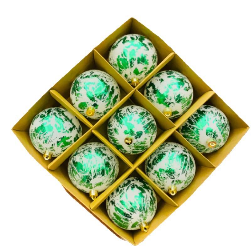 2025 Приграничный Новогодний шар в новом стиле с чернилами, Блестящая пудра и Расписанный вручную Новогодний шар Украшение Оконный подвес