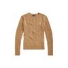 Polo Ss22 Solid Slim Fit Crew Neck Wool Sweater Women Sweater Brown WMPOSWENC020399-260