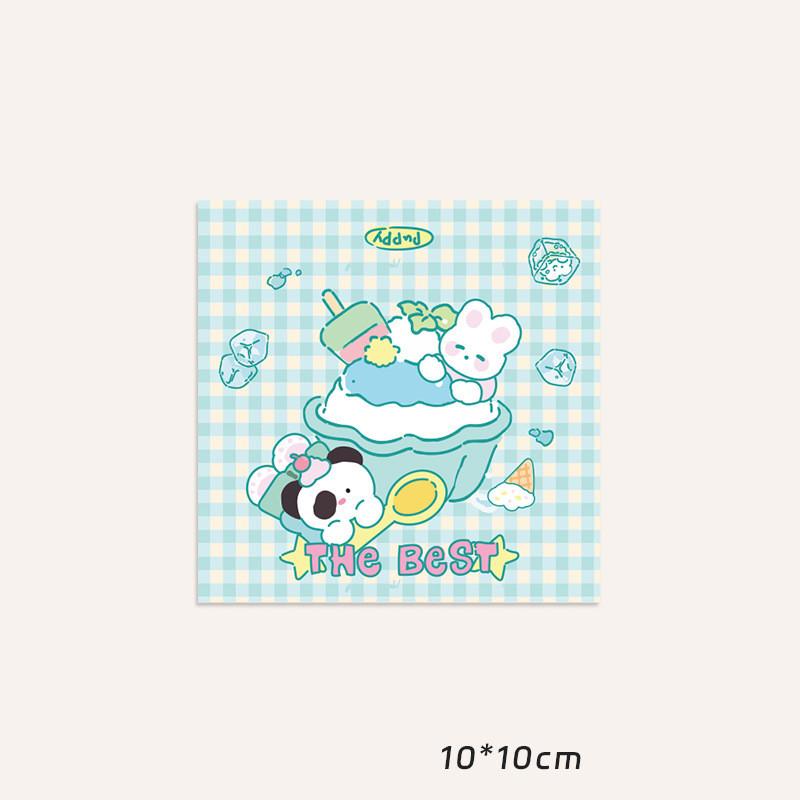 10 шт., кавайная мультяшная летняя карта для щенка, открытка на спине, Opp сумка, милая Kpop Star, 3 дюйма, фотокарта, сделай сам, декор, упаковочный материал