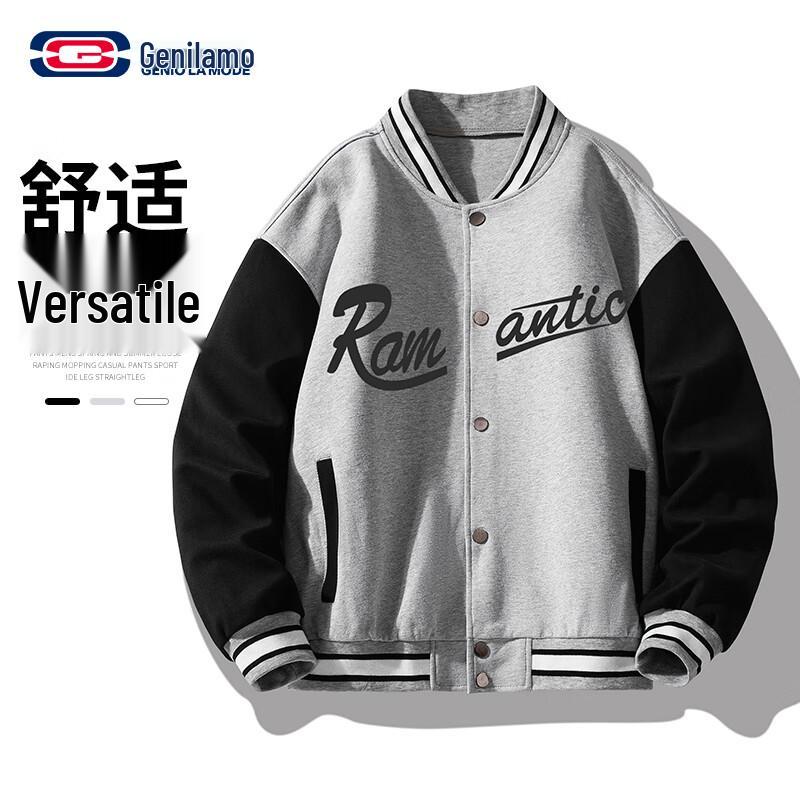 GENIOLAMODE Men's Color Block Baseball Jacket