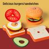 Детский деревянный игровой домик «Гамбургер и картофель фри» — развивающая игрушка для раннего обучения