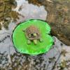 Плавучий Лист Лотоса Черепаха Фигурка Двойная Черепаха Статуя Скульптура Сад На Открытом Воздухе Двор Пруд для Рыб Аквариум Украшение Орнамент