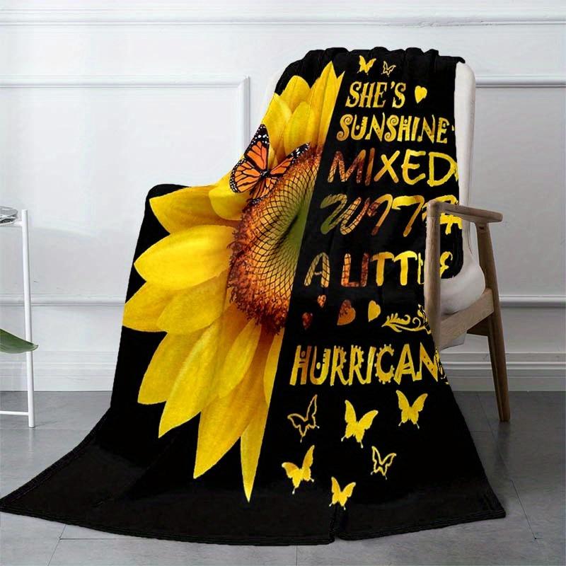Butterflies And Sunflowers Blanket Soft Warm Throw Blanket Nap Blanket For Couch Sofa Office Bed Camping Travel Multipurpose Gift Blanket For All
