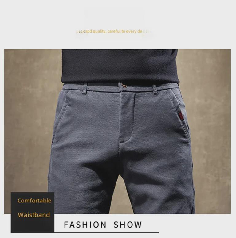 Мужские универсальные узкие эластичные джинсы — модные, удобные, мягкие, прямого кроя с добавлением бархата