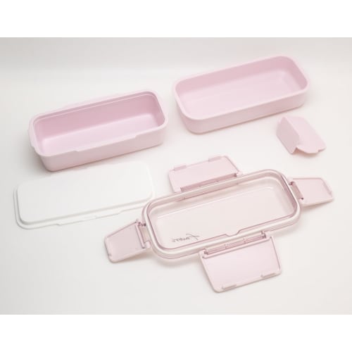 OSK ПОДАВАЙТЕ ОБЕД Двухъярусный ланч-бокс, Розовый [PCW-600S] Можно мыть в посудомоечной машине и использовать в микроволновой печи с разделителями