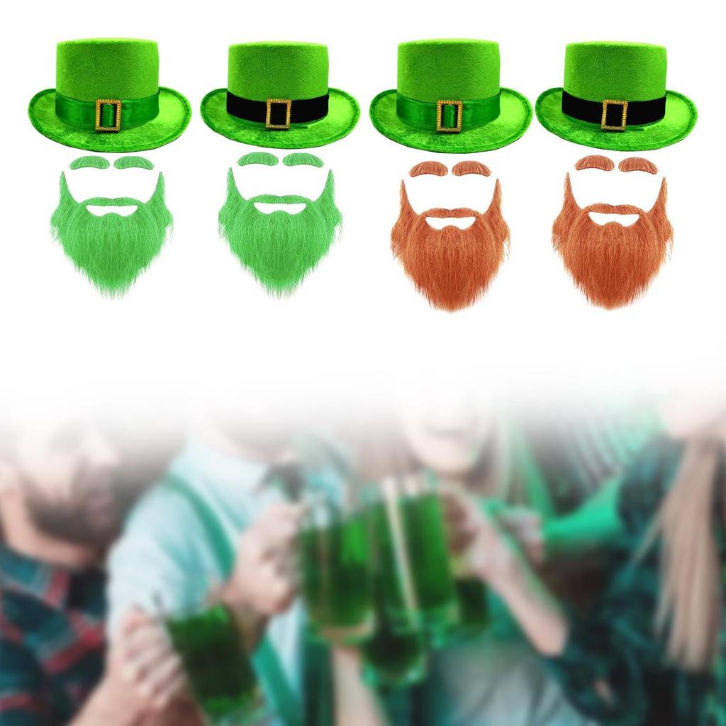 ST. Patrick's Day Hat Creative Top Hat ST Patrick's Day Hat with Beard for Party