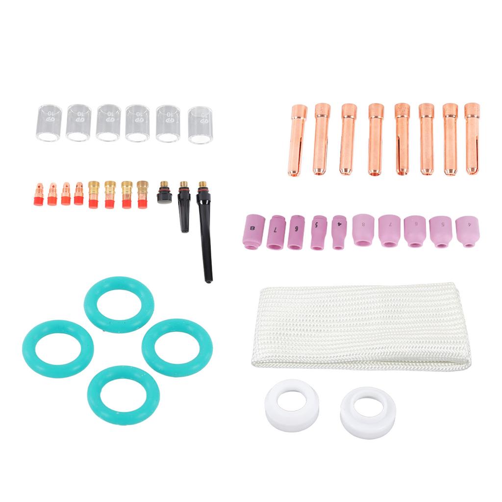 56Pcs TIG Welding Torch Accessories Kit Ceramic Nozzle Glass Cup Holder Equipment for WP17 18 26