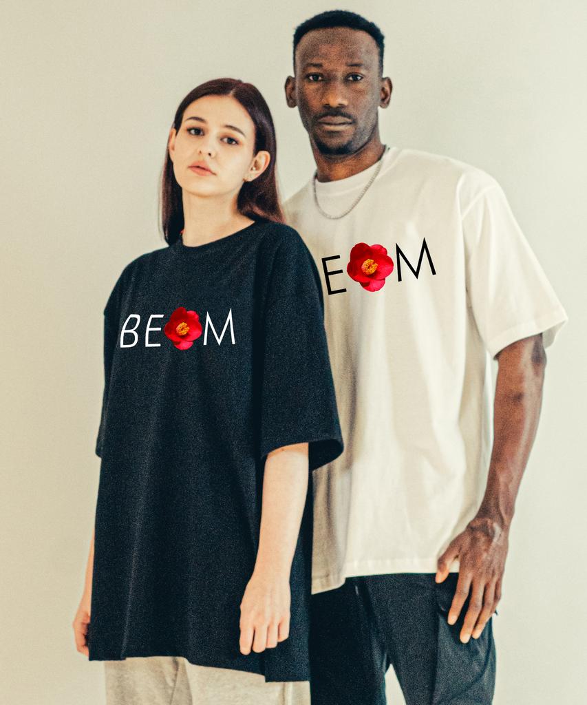 BEOM Футболка оверсайз с логотипом-камелией BEOM Белая