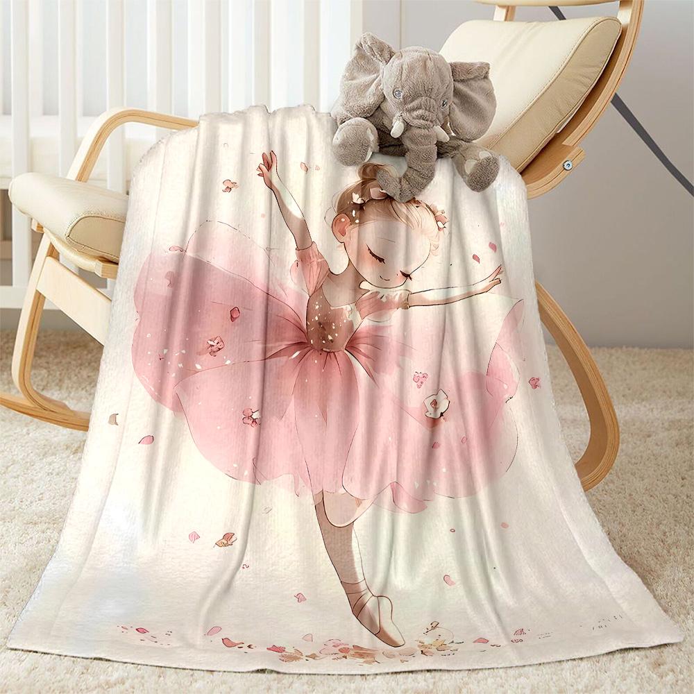 Dreamy Ballerina Flannel Blanket - Soft and Comfortable, Suitable for Sofas, Beds, Offices, Travel, and All Seasons, Making It A Perfect Holiday Gift.