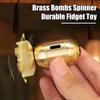 Brass Bombs Spinner 360° Rotating Portable Stress Relief Mini Metal Bombs Spinning Top Fidget Toy Kids Adults Birthday Gift