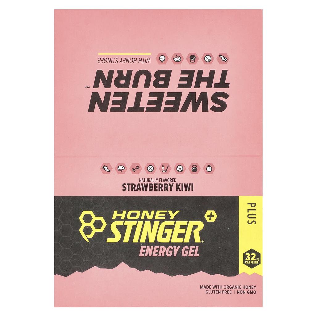 Honey Stinger, Energy Gel, Strawberry Kiwi, 24 Packs, 31 G (1.1 Oz) Each