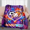 1PC Custom Name Love Sports Nature flannel blanket versatile,all-season throw suitable for the living room,bedroom,camping,travel,and gift