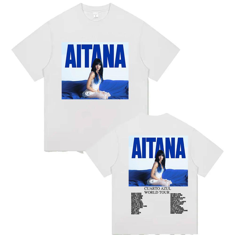 Singer Aitana Cuarto Azul World Tour 2025 Graphic Tshirt for Unisex and Women Retro Fashion Summer Print 100 Pure Cotton Tshirt