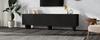 180 x 40 x 55 cm Black TV Bench Made of Chipboard, Modern Lowboard with Texture for Living Room, TV Cabinet with 4 Doors. Suitable for 75-Inch TVs