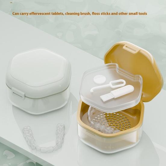 Двухслойный фиксатор, переносная ванна для замачивания зубных протезов с сетчатым фильтром, невидимая капа для зубов, держатель для контейнера для выравнивателя зубов