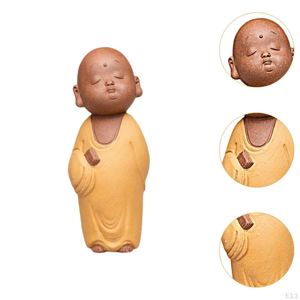 Little Monk Statue ,Monk Ornament ,Craft ,Desk Figure Buddha Sculpture for Bedroom ,Office
