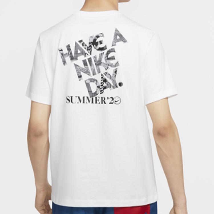 Nike Спортивная футболка с коротким рукавом и принтом смайликов, мужские топы, белые CW4818-100