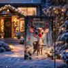 Single-sided Printing Xmas Flag Elk Snowman Christmas Welcome Flag  Winter Holiday