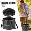 Folding Bucket 20L Foldable Camping Water Container Collapsible Bucket with Lid and Handles Portable Lightweight Pail