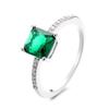 Кольцо для помолвки в стиле ретро с изумрудом и цирконием для женщин